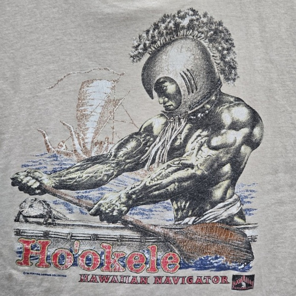VINTAGE Hawaiian Strength Men Shirt 2X Hookele Hawaiian Navigator Sleeveless Y2K - Picture 8 of 10